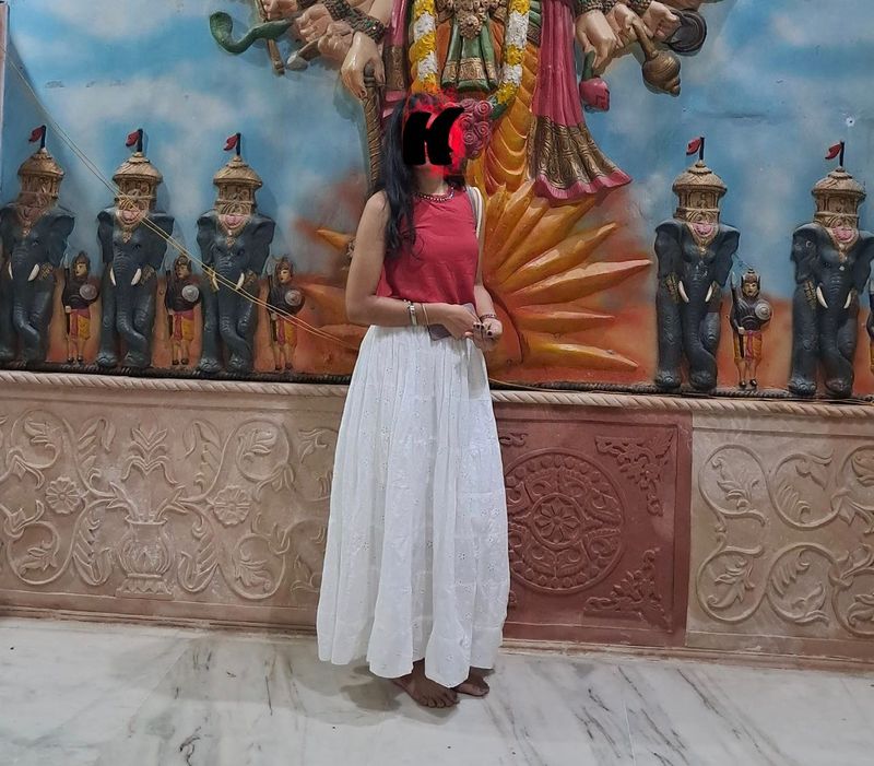 White Maxi Skirt Pure Cotton