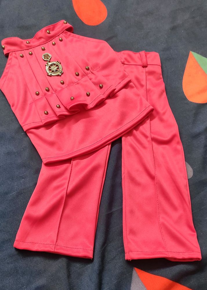 Baby Top and Bottom Wear (Rose Pink)