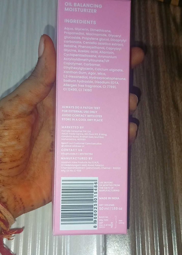 Combo Of Oil Balancing Moisturizer And Facewash