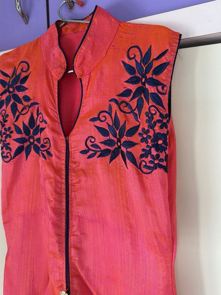 Embroidered Sleeveless Top