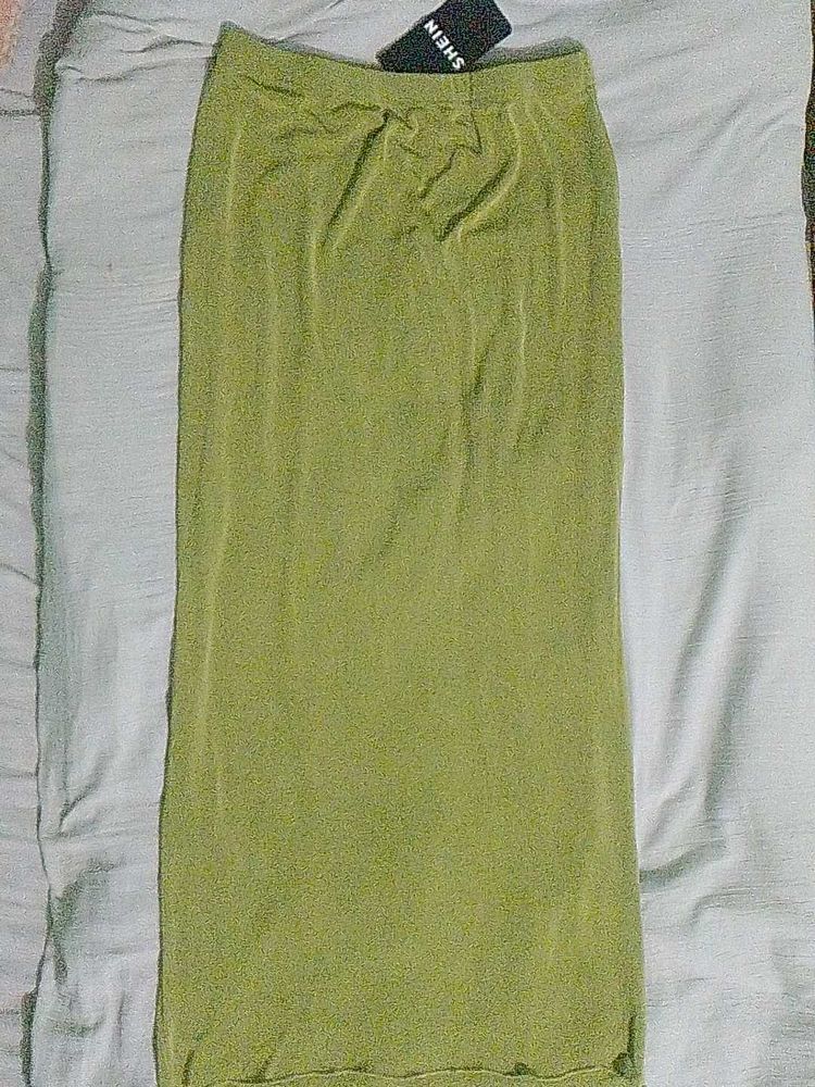 Shein Olive Green Maxi Skirt