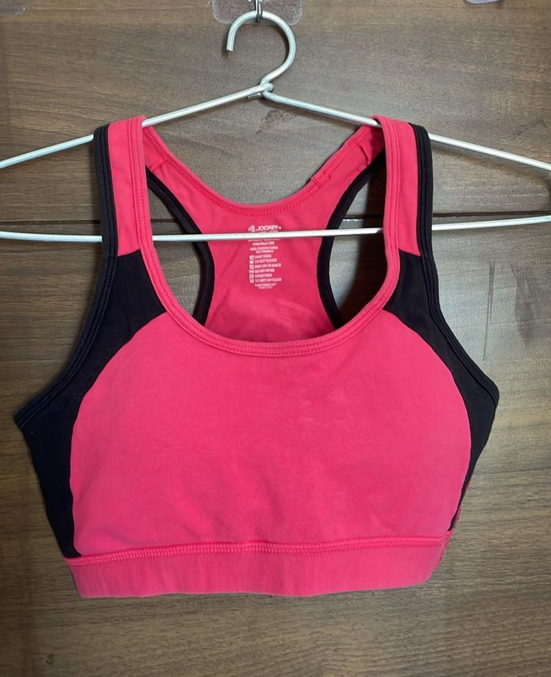 Jockey Pink &amp; Black Sports Bra