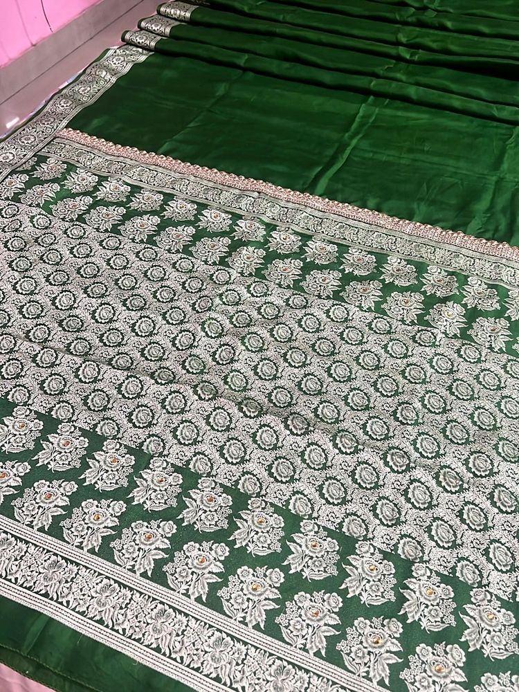 Green Banarasi Pure Silk Saree