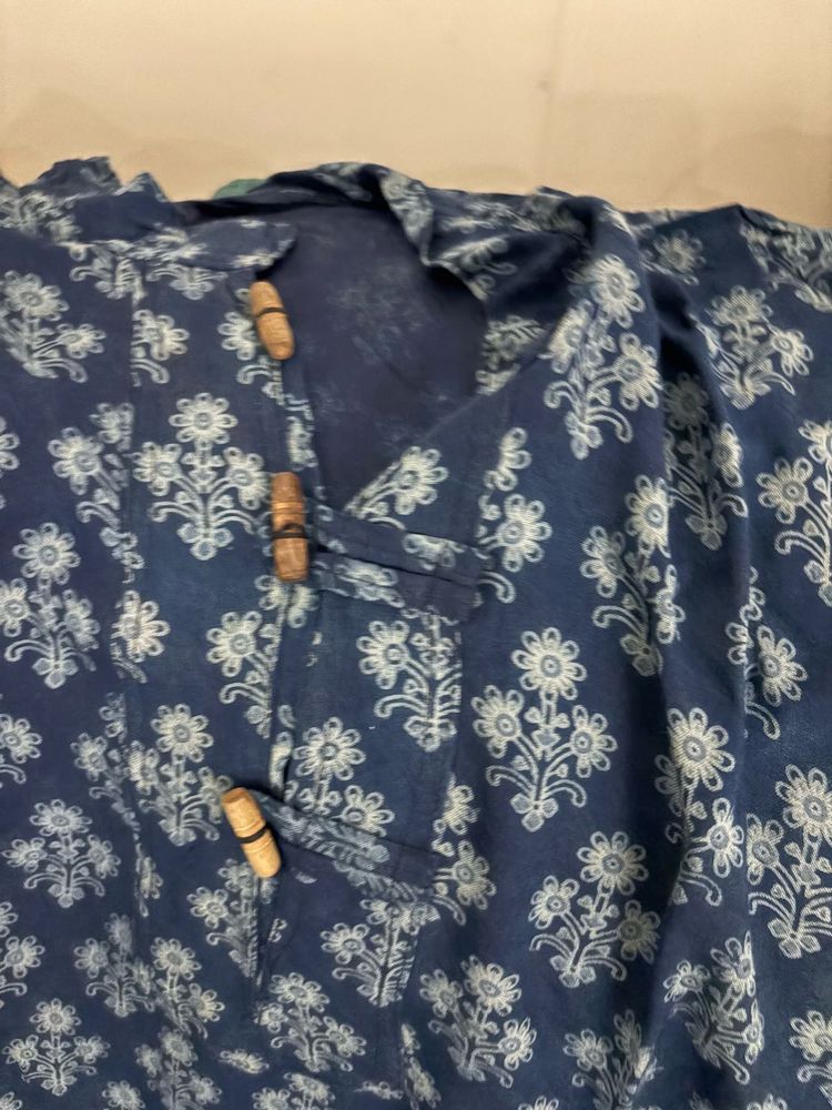 Floral Print Short Kurta For men