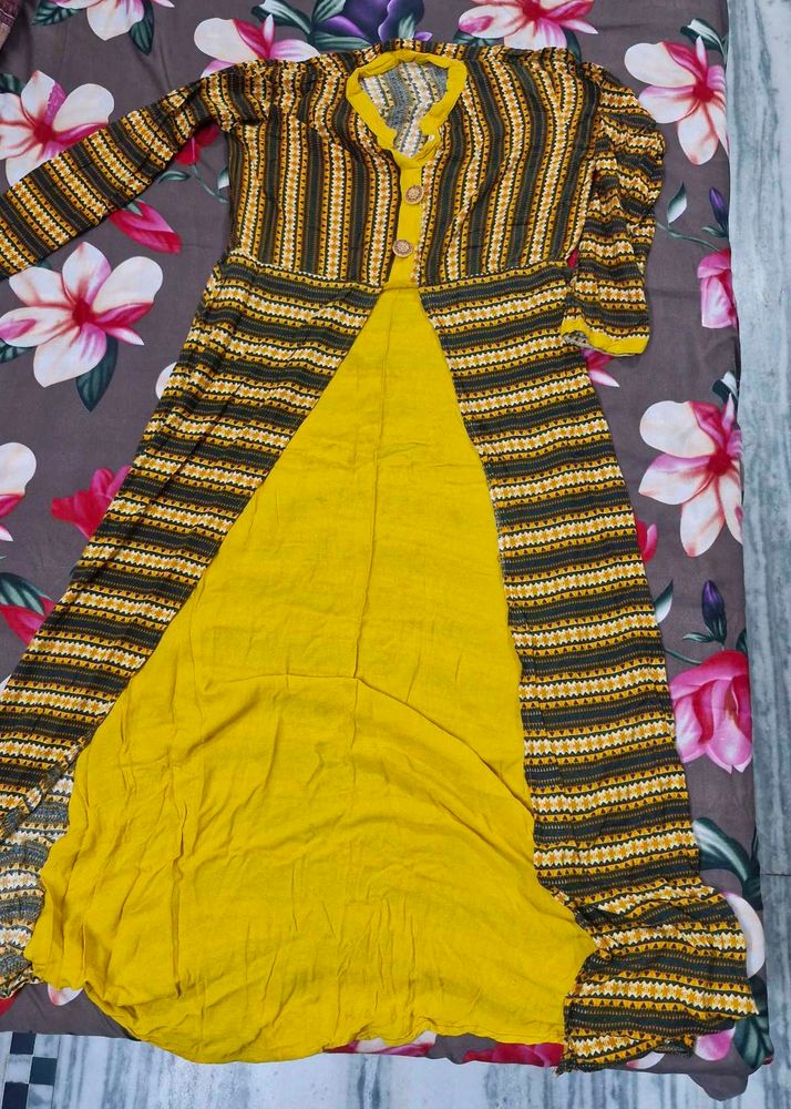 Yellow Anarkali Kurti