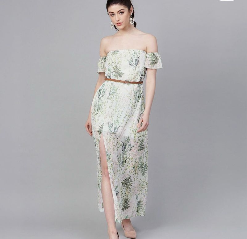 Floral Off-Shoulder Maxi Dress