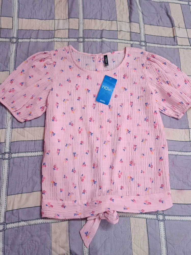 Floral Print Pink Top