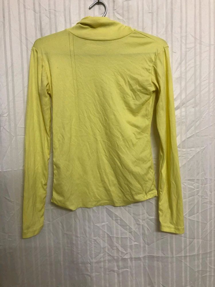 Yellow High Neck T Shirt