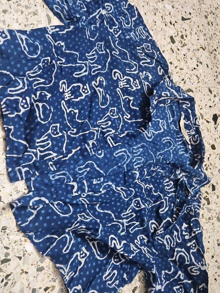 Blue Printed Top