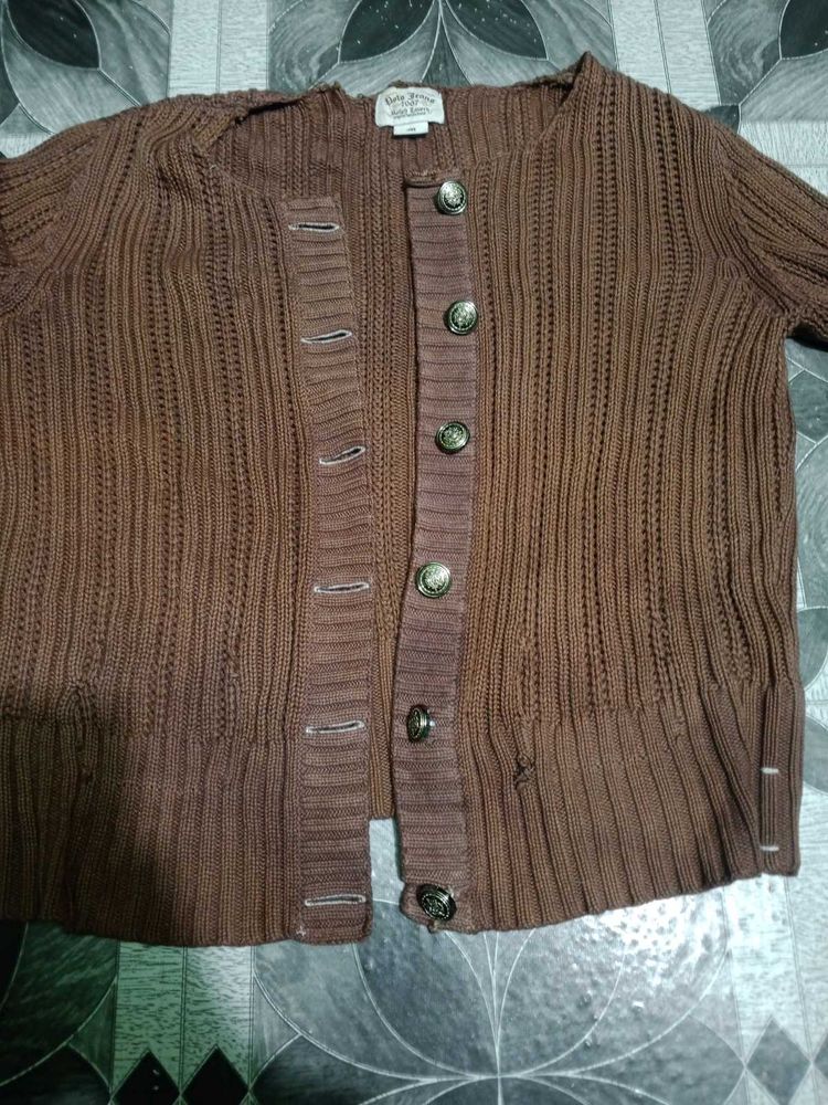 Brown Knit Cardigan