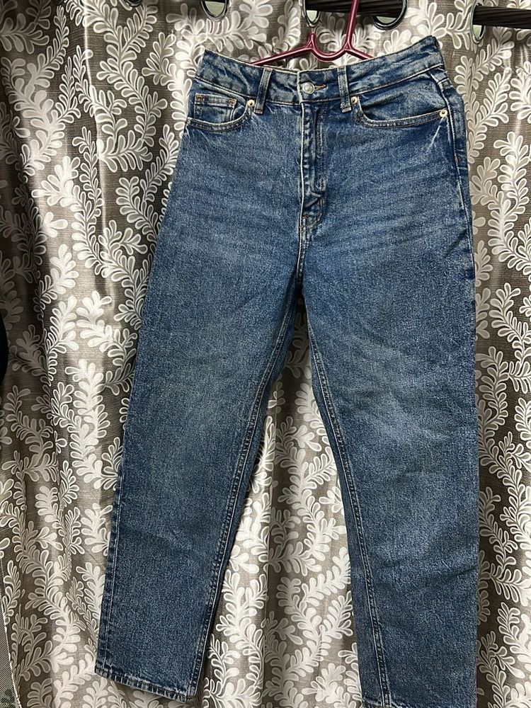 Blue Denim high waist Ankle Length Jeans