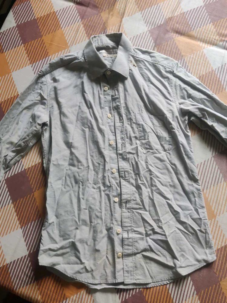 Gray Button-Down Shirt