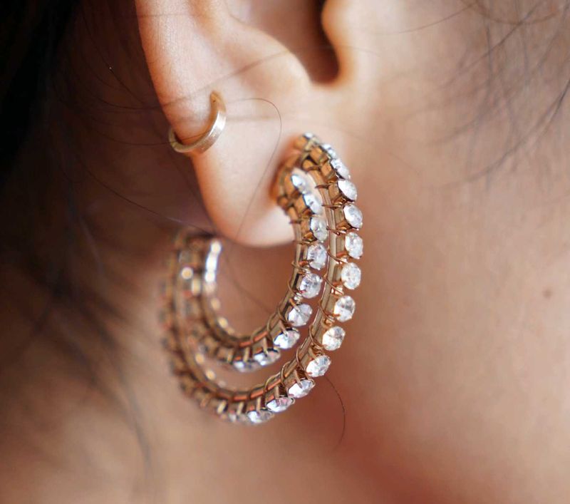Sparkling Gold Hoop Earrings