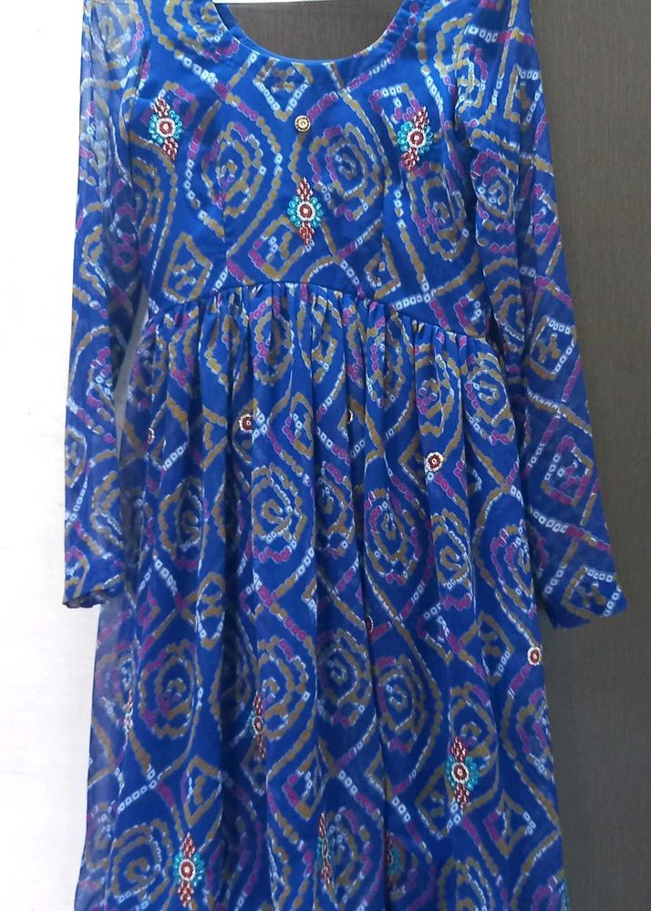 Anarkali Bandhej Printed
