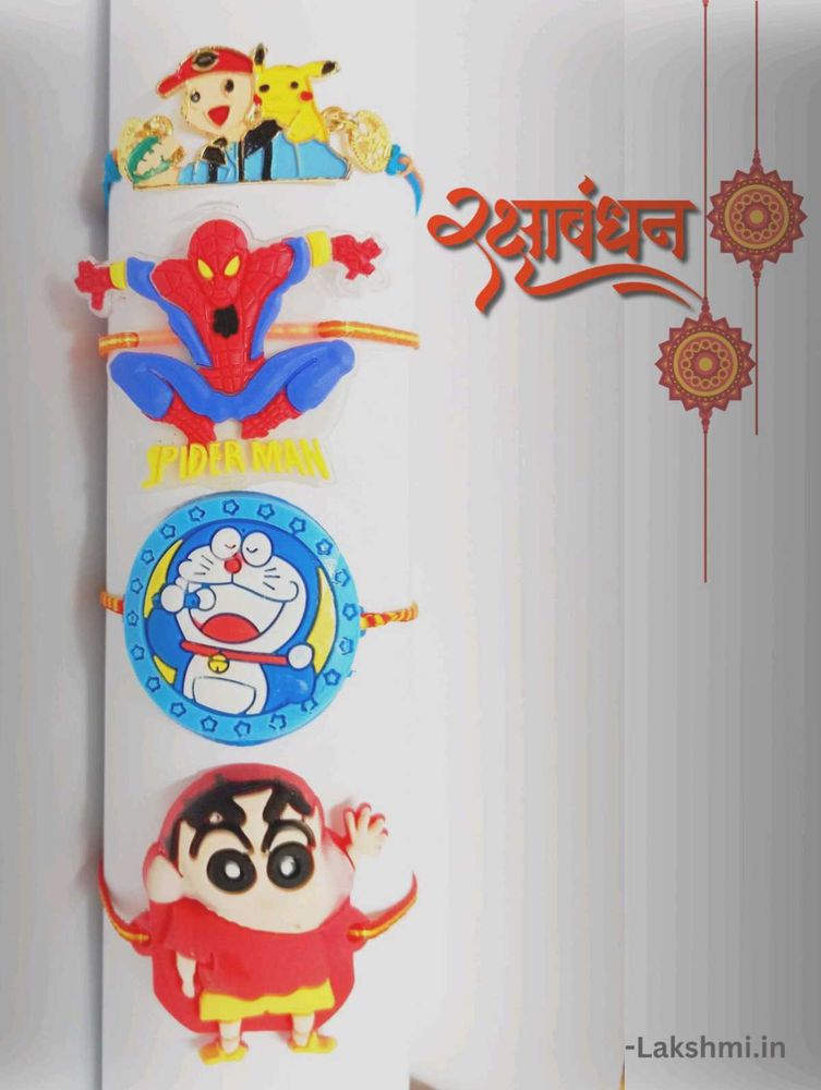 Kids Cartoon Rakhi Set Of 4 Cute And Colourful