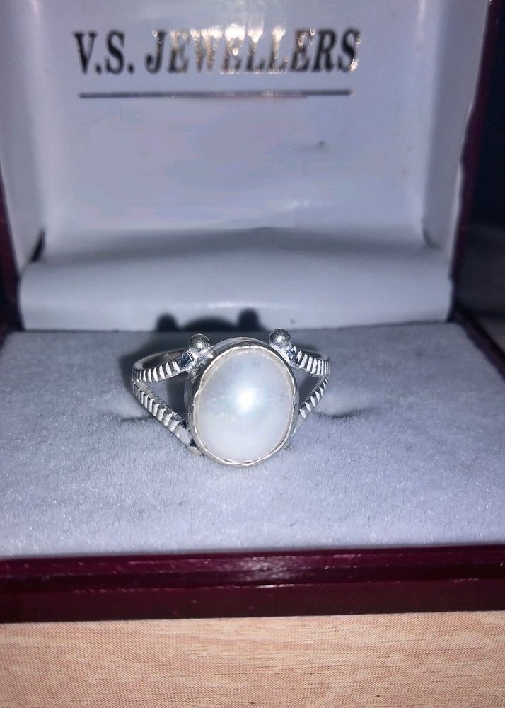 Real Silver Pearl Ring