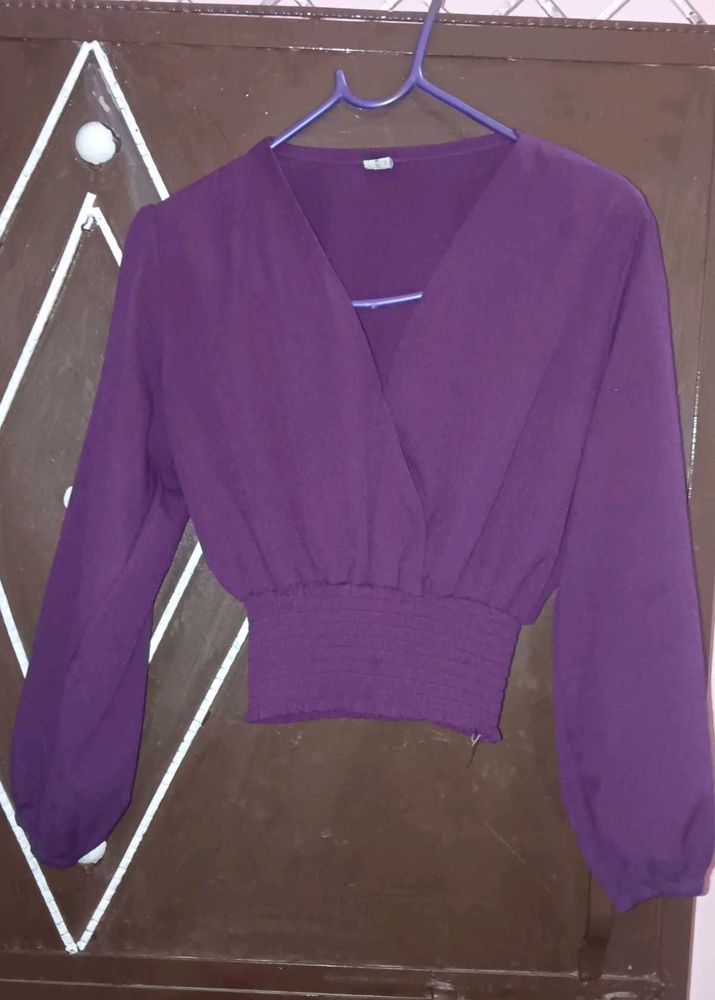 wine colour crop top