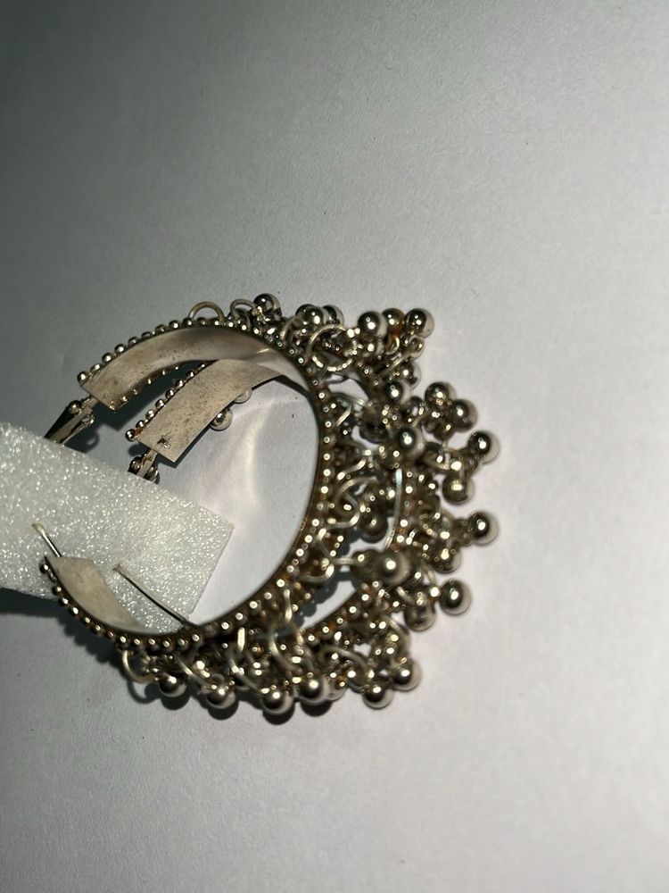 Silver Tone Jhumka Earrings