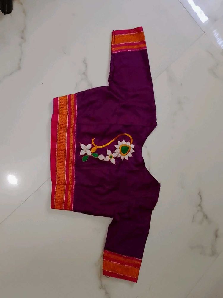 Embroidered Purple Blouse