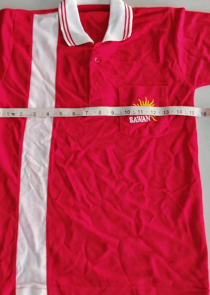 Sawan Red Polo Shirt - Small T Shir