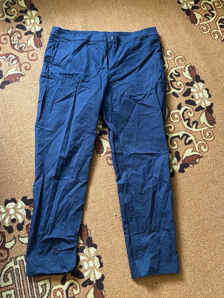 Navy Blue Dot Patterned Pants