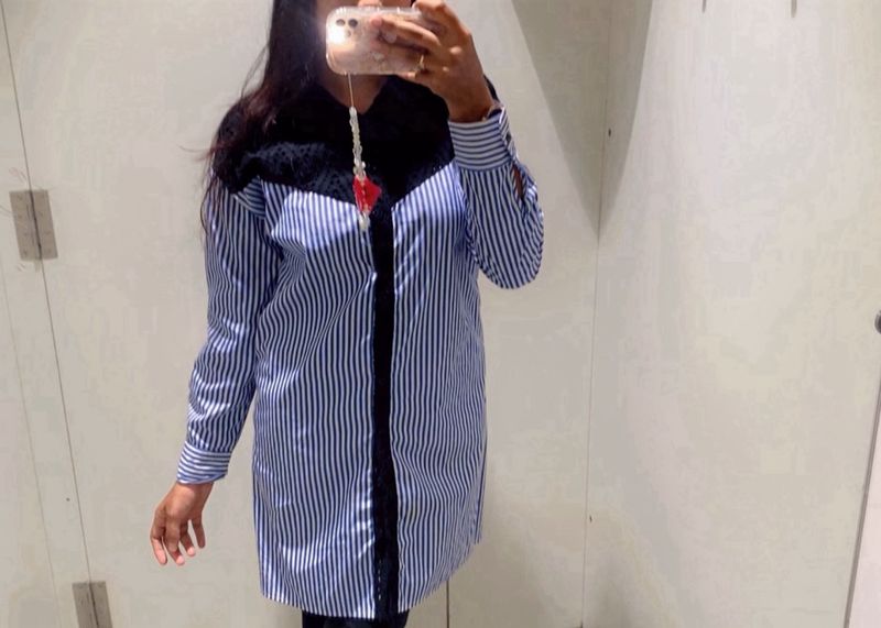 Striped Shirt Dress
