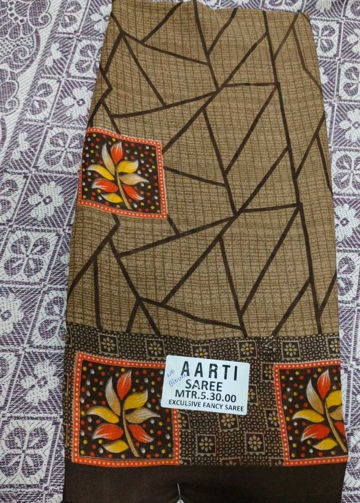 Brown silk saree