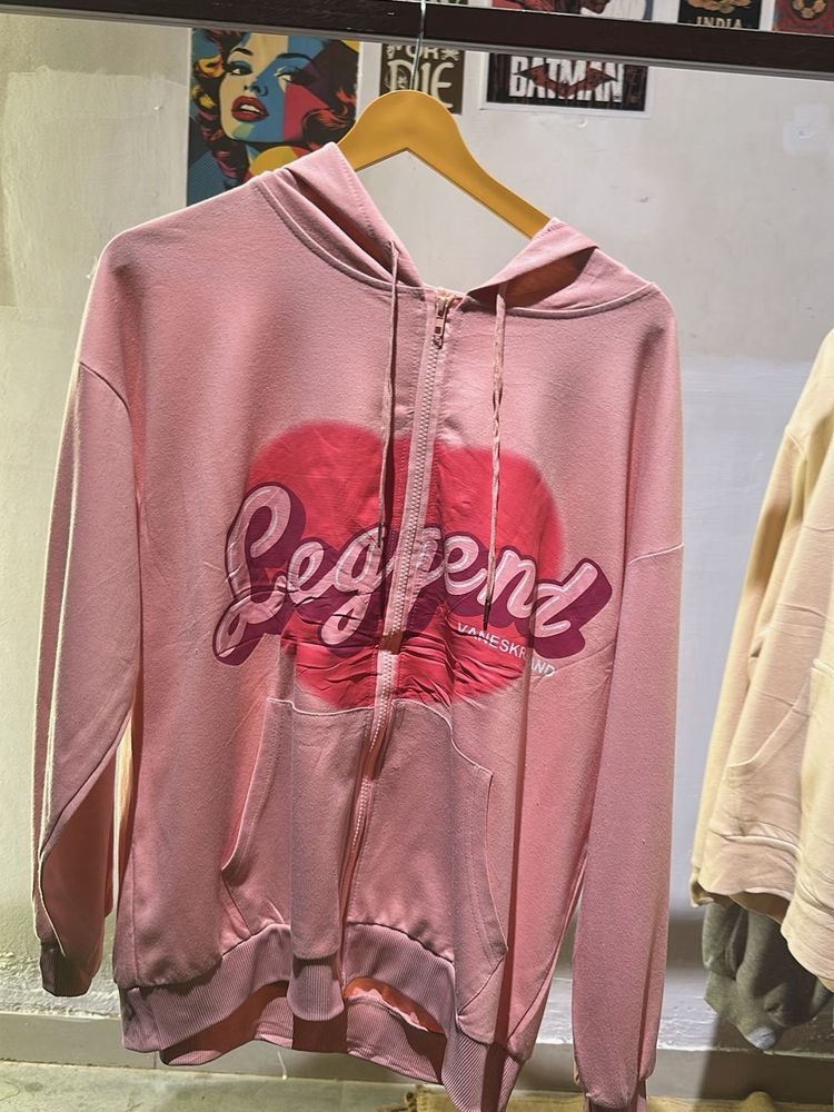 Pink 'Legend' Zip-Up Hoodie