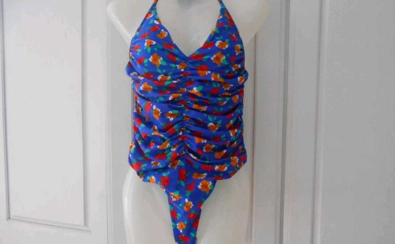 ZARA Printed halter Neck Swimsuit/bodysuit