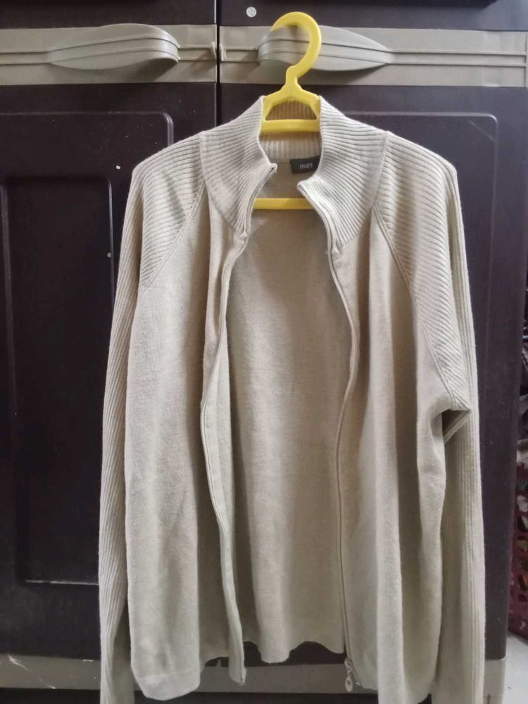 Stylish Knit Zip-up Cardigan For Women