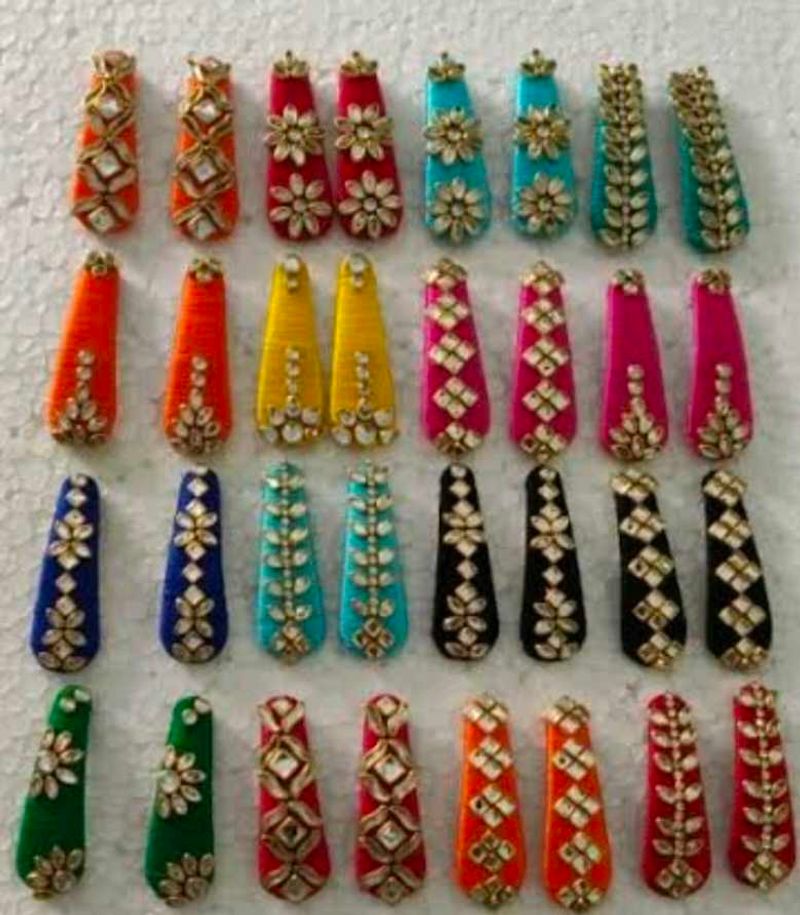 Silk Thread Hand Made Hair Tic Tac Clip