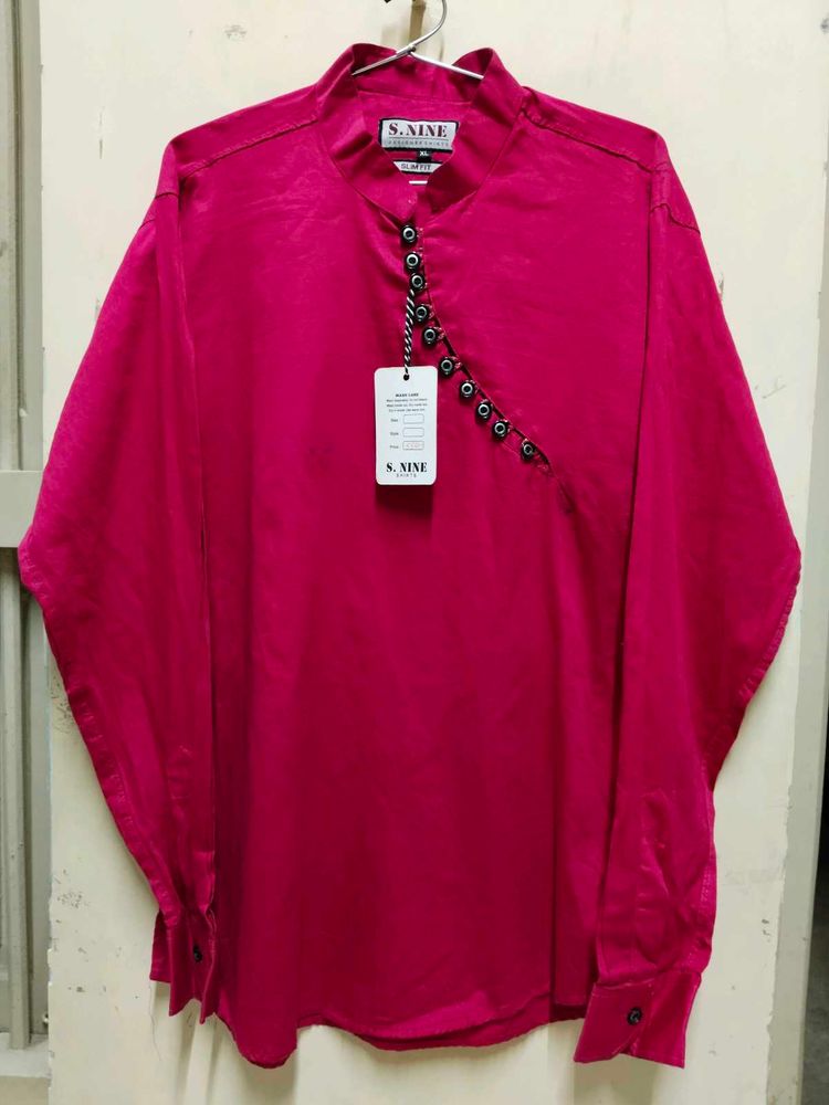 Stylish Pink Kurta With Buttons