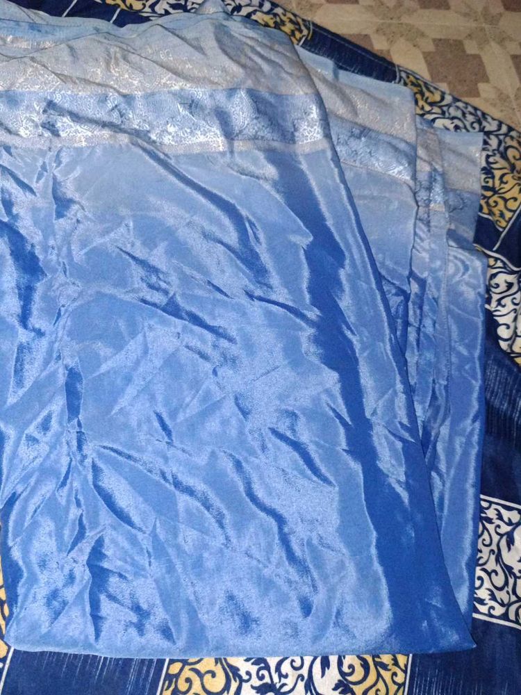 Blue Crape Saree