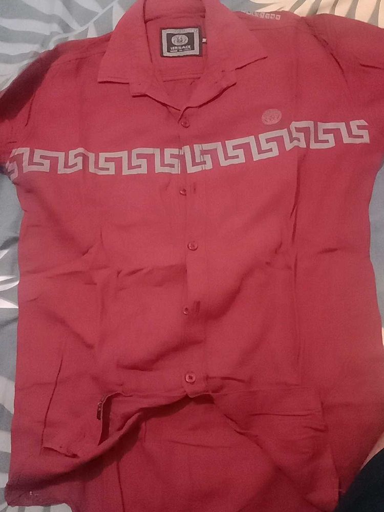 Stylish Red Patterned Shirt