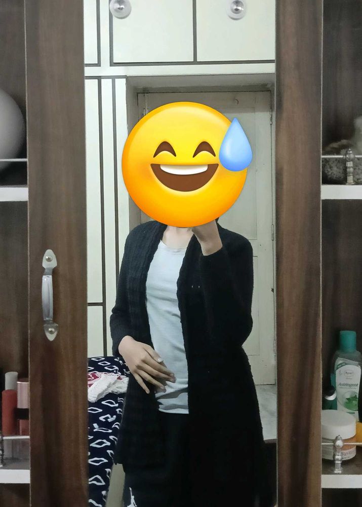 Stylish Black Knit Cardigan