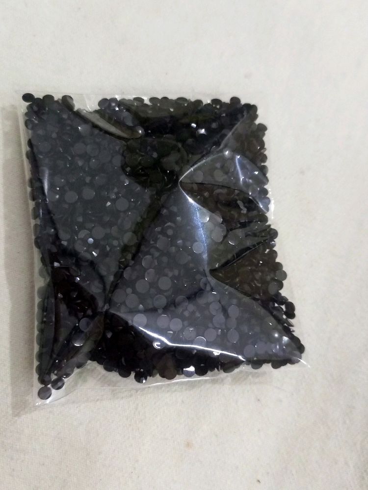 Burkha Hijab Black Flat Stones