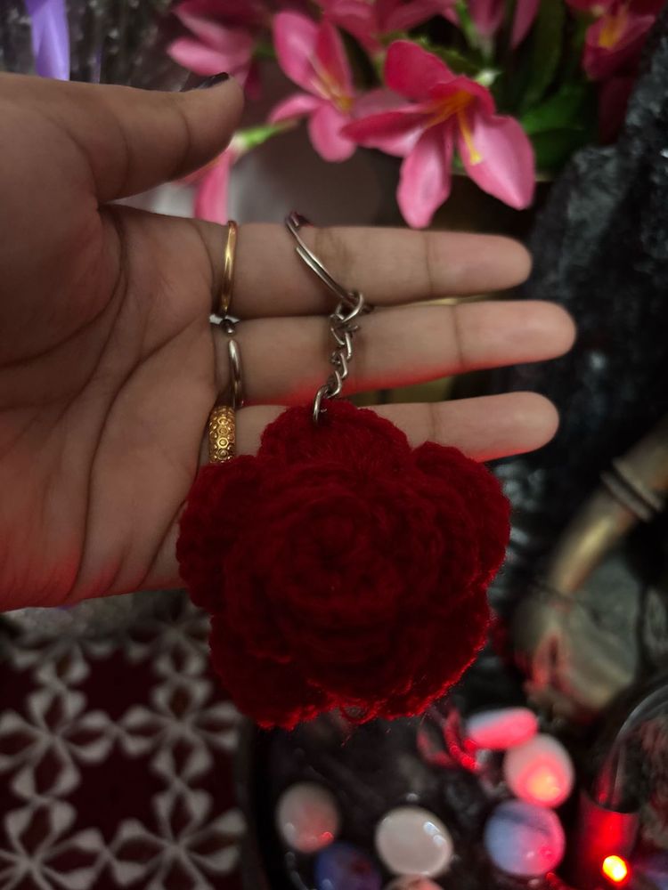 Red Rose Keychain