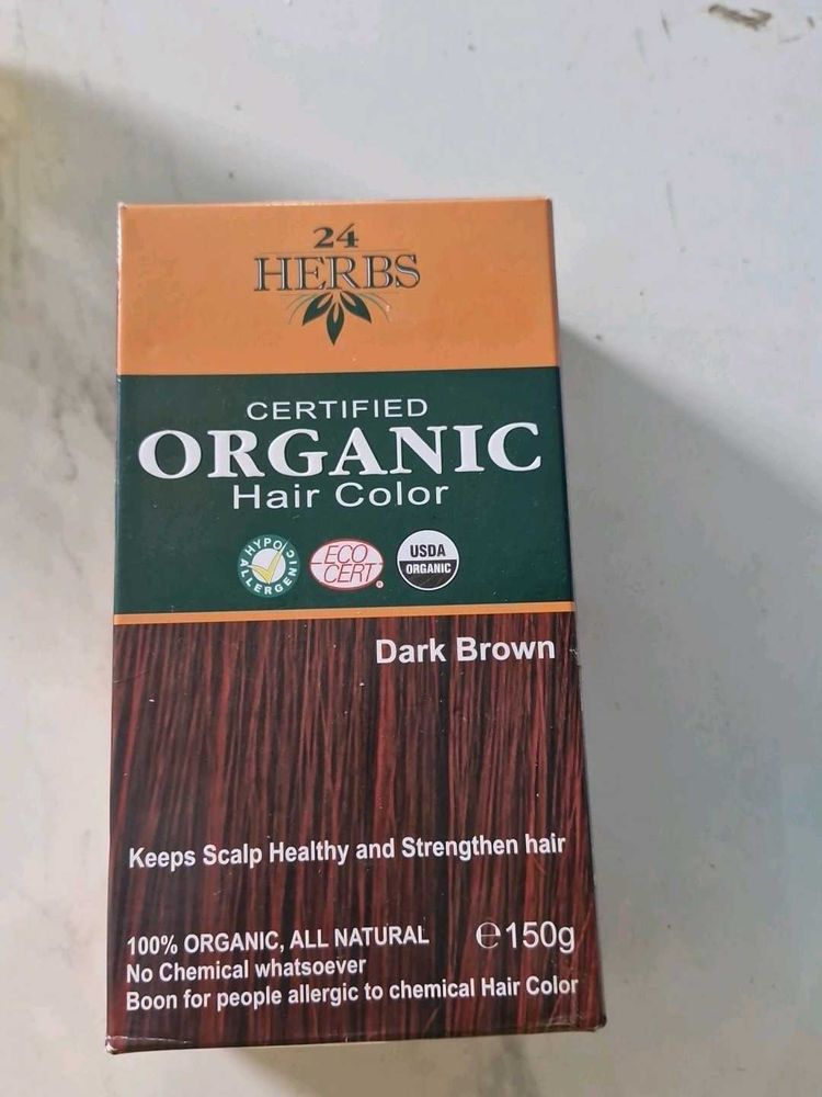 24 Herbs Organic Dark Brown Hair Color