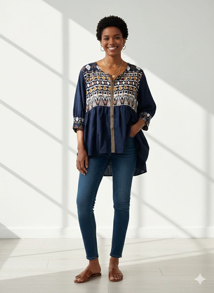 Embroidered Tunic Top