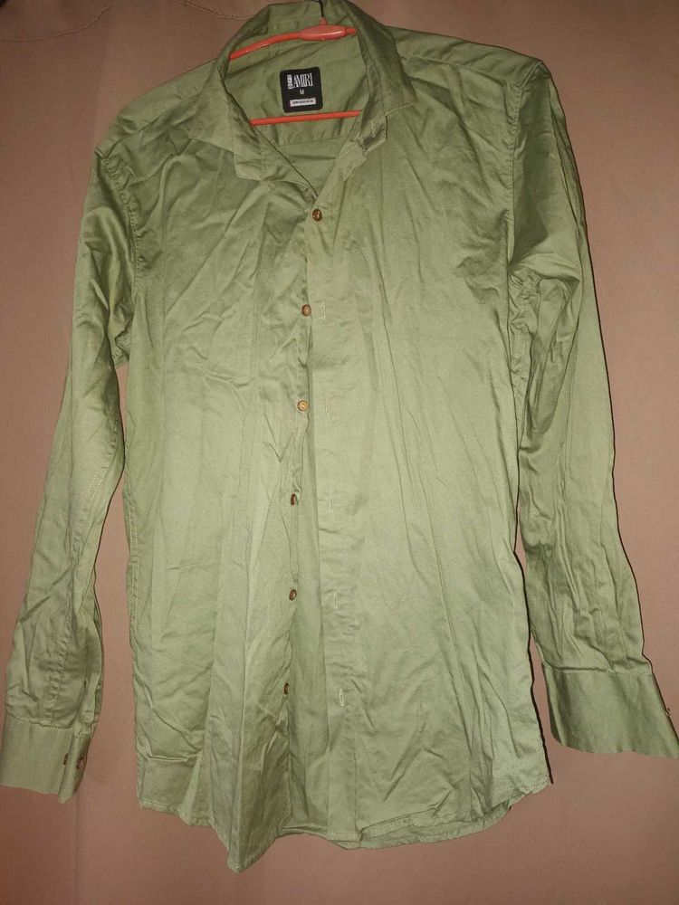 Green Long Sleeve Button-Down