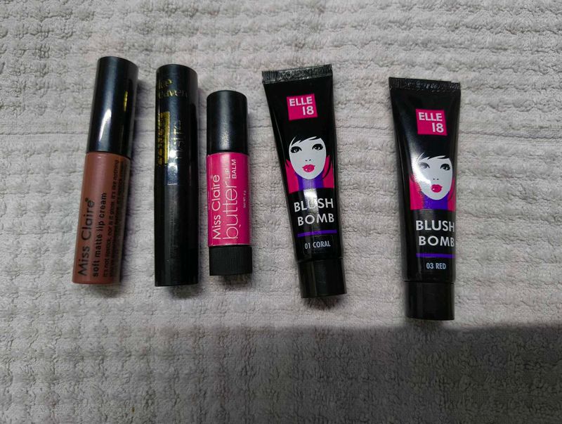 Combo Of Liptints &amp; Blushes + FREE POUCH