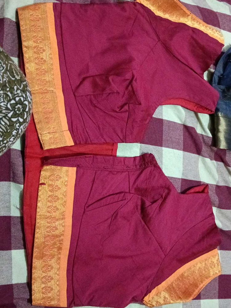 Maroon Readymade Saree Blouse