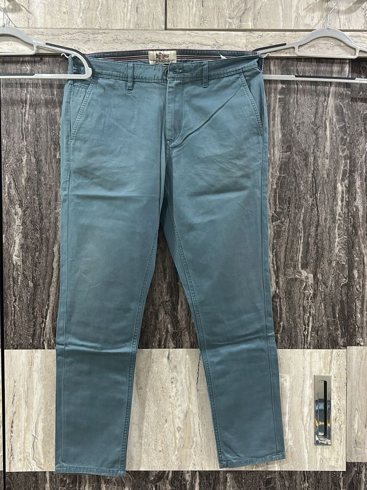 Roadster Men Teal Blue Slim Fit Solid Chinos