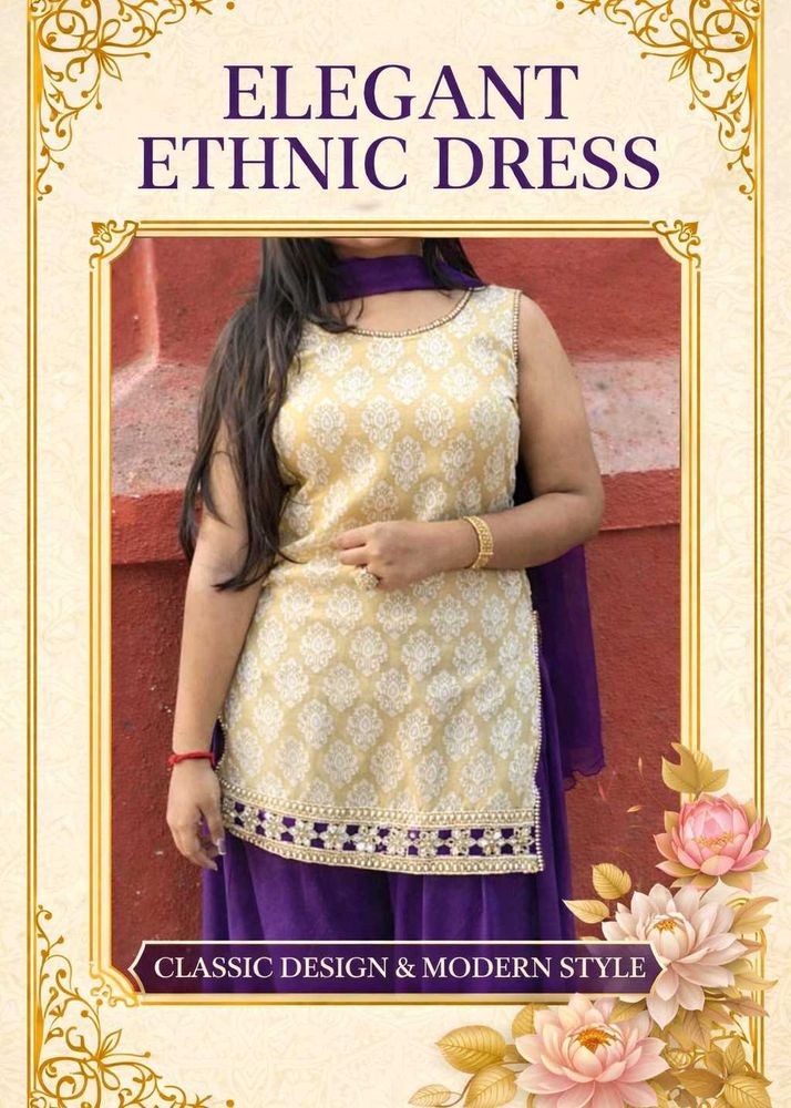Elegant Purple &amp; Gold Kurta Set