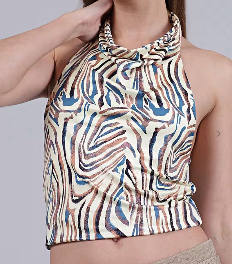 Zebra Print Halter Top