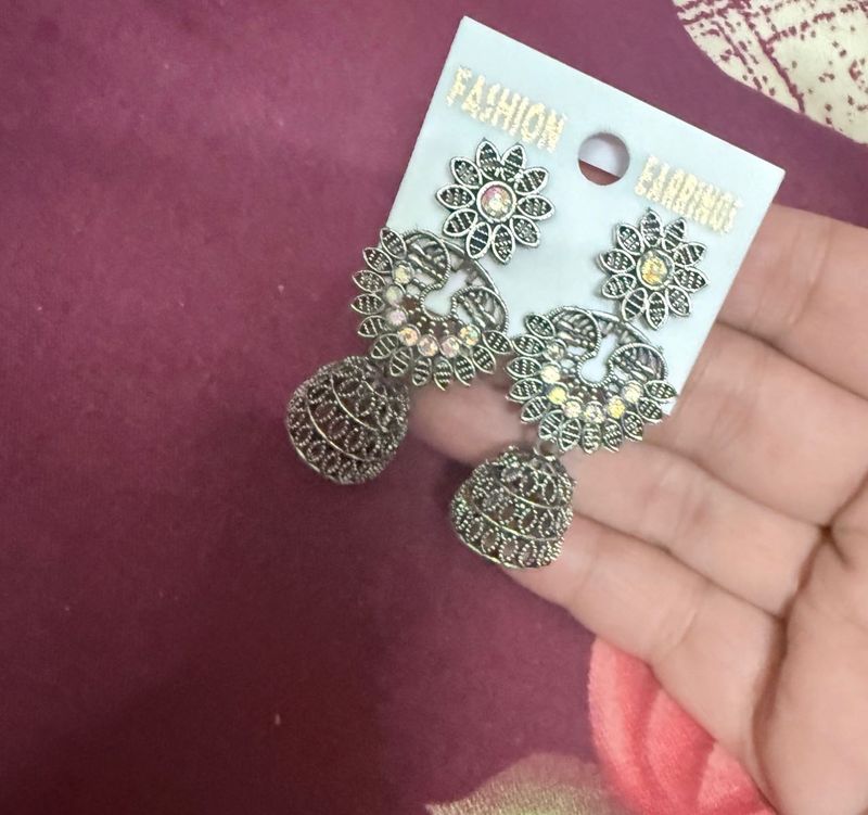 Floral Jhumka Earrings