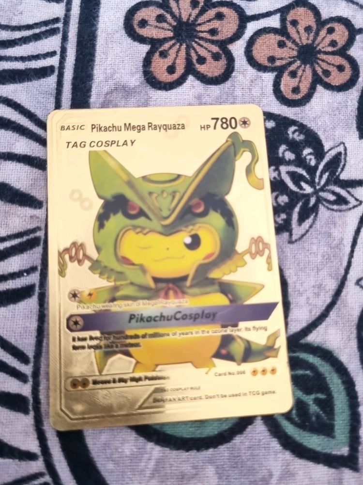 POKEMON REAL GOLD CARD Pikachu Mega Rayquaza