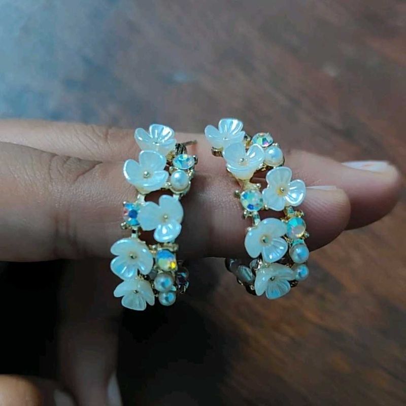 Floral Hoop Earrings