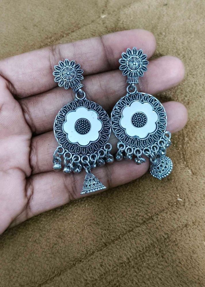 Oxidised Jhumka Earrings