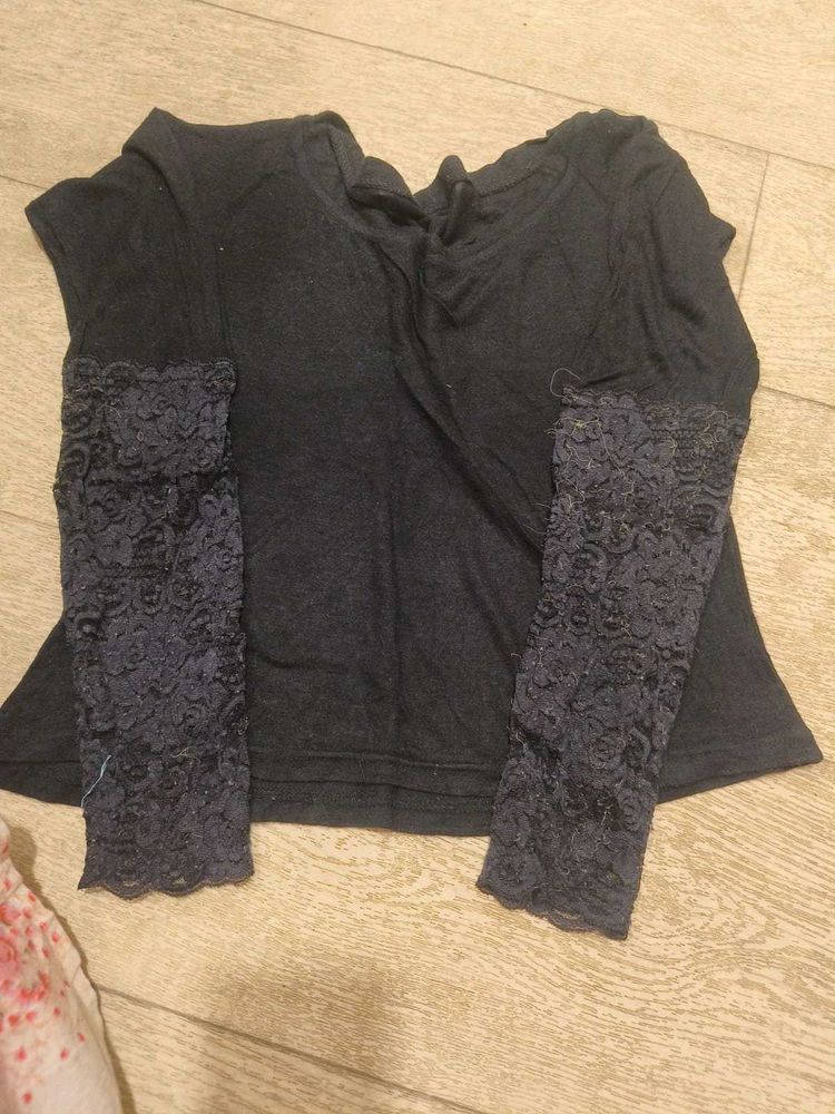Net Chiknwork Sleeves Top